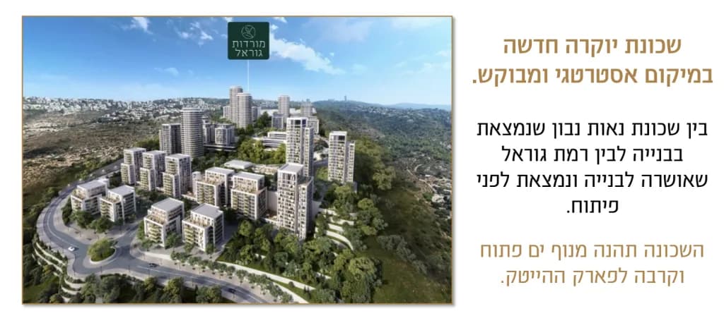הדמיה אווירית של פרויקט המגורים "מורדות גוראל" ברמת גוראל, חיפה